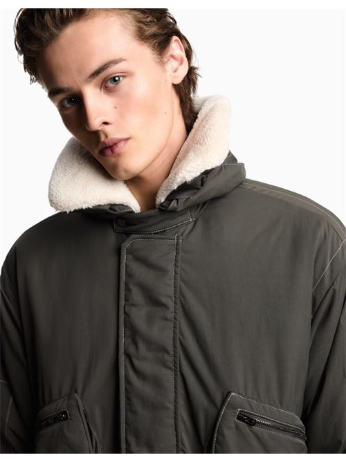 Giubbotto bomber in twill di nylon con collo effetto shearling Emporio Armani | EM003264 AF18269.U8120